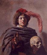 Frans Hals Portrait of a Young Man with a Skull oil painting
